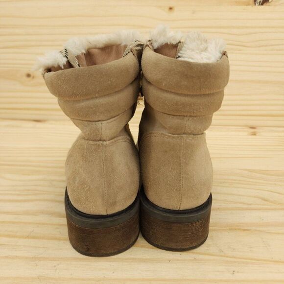 Sam Edelman Women's Winter Ankle Boots Sz 6.5 Tan Suede Chic Outdoor Booties - Picture 4 of 10